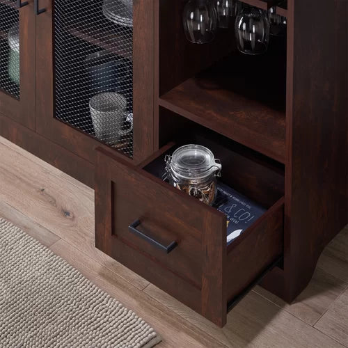 Vintage Walnut Abdirahman 47.2'' Wide 4 Drawer Server Bring Farmhouse Style to your Dining Space