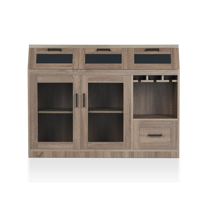 47.2'' Wide 4 Drawer Server Bring Farmhouse Style to your Dining Space Metal Mesh