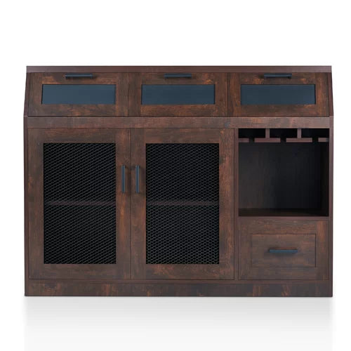 Vintage Walnut Abdirahman 47.2'' Wide 4 Drawer Server Bring Farmhouse Style to your Dining Space