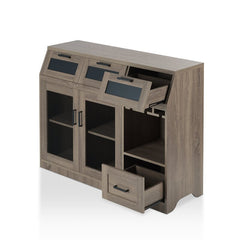47.2'' Wide 4 Drawer Server Bring Farmhouse Style to your Dining Space Metal Mesh