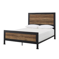 Rustic Oak Abdon Queen Low Profile Standard Bed Design