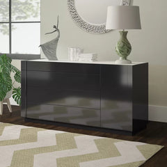 Abenezer 4 Drawer 55.1'' W Dresser Finished in a Gray Lacquer Design