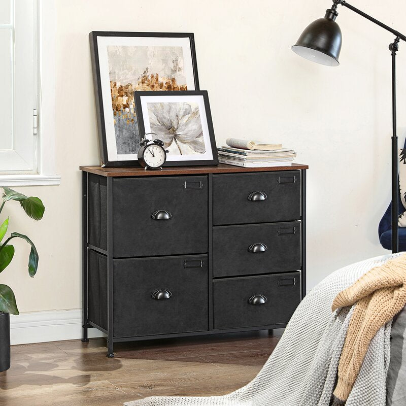 5 Drawer 33.5'' W Dresser Organize Scattered Toys, Throw Blankets, and your Favorite Sweaters with this Rustic 5-Drawer Dresser