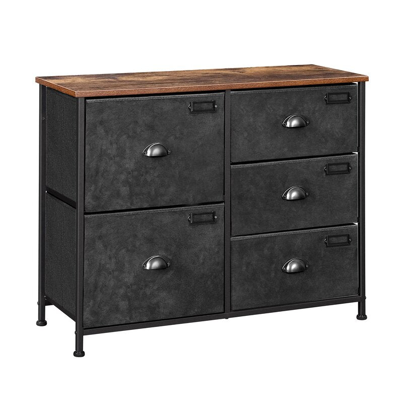 5 Drawer 33.5'' W Dresser Organize Scattered Toys, Throw Blankets, and your Favorite Sweaters with this Rustic 5-Drawer Dresser