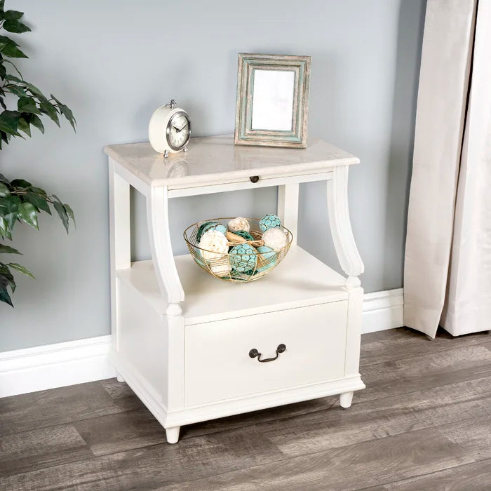 Aberdale 28.25'' Tall 1 - Drawer Charming Nightstand Spacious Display Shelf