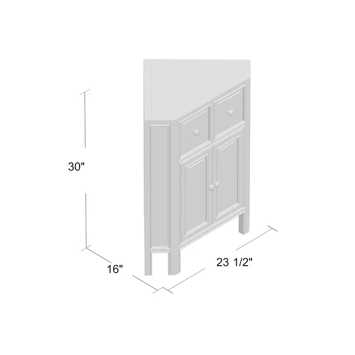 Abernathy 30 Tall 2 Door Corner Accent Cabinet Bring Storage Space and Charming Style