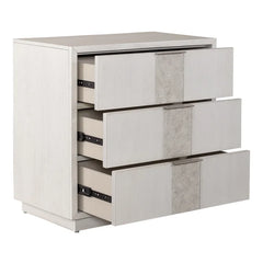 Abhinab 28'' Tall 3 - Drawer Solid Wood Nightstand in White with Built-In Outlets