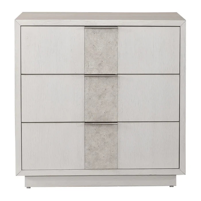 Abhinab 28'' Tall 3 - Drawer Solid Wood Nightstand in White with Built-In Outlets