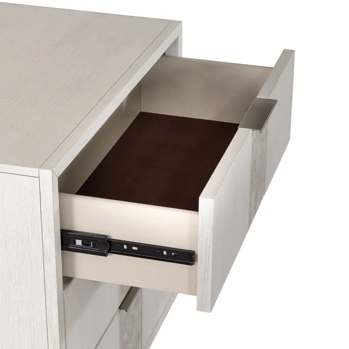 Abhinab 28'' Tall 3 - Drawer Solid Wood Nightstand in White with Built-In Outlets