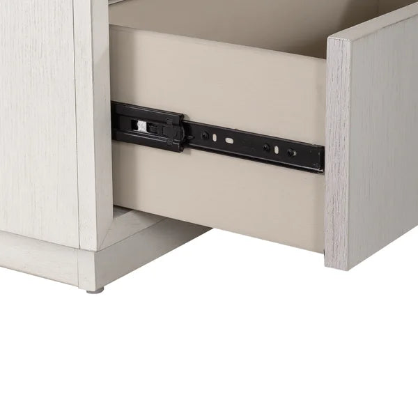 Abhinab 28'' Tall 3 - Drawer Solid Wood Nightstand in White Built-In Outlets Contemporary Design