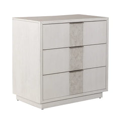 Abhinab 28'' Tall 3 - Drawer Solid Wood Nightstand in White with Built-In Outlets