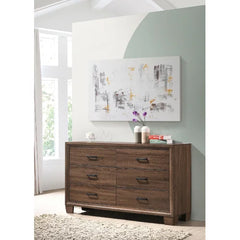 Abigayle 6 Drawer 59'' W Double Dresser Medium Warm Brown Finish