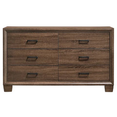 Abigayle 6 Drawer 59'' W Double Dresser Medium Warm Brown Finish