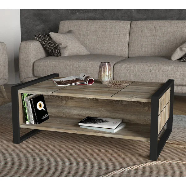Abrahams Sled Coffee Table with Storage Contemporary Style