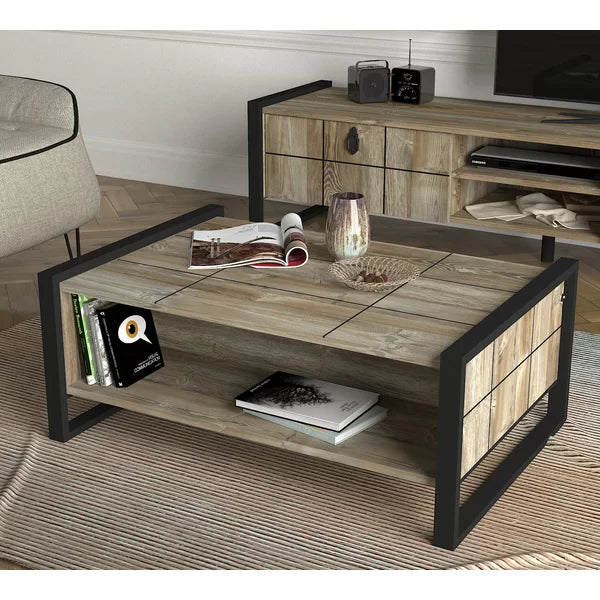 Abrahams Sled Coffee Table with Storage Contemporary Style