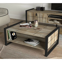 Abrahams Sled Coffee Table with Storage Contemporary Style