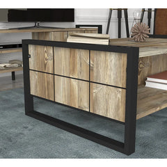 Abrahams Sled Coffee Table with Storage Contemporary Style