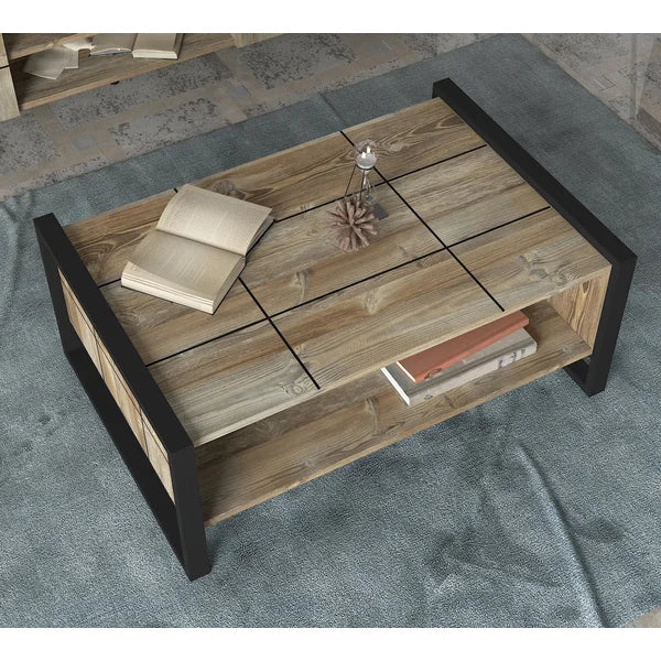 Abrahams Sled Coffee Table with Storage Contemporary Style