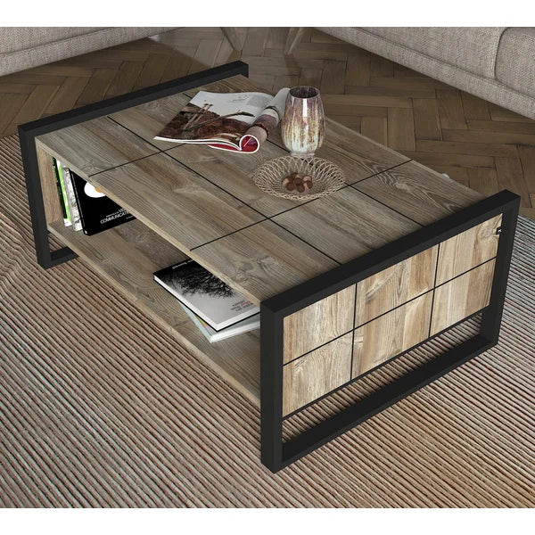 Abrahams Sled Coffee Table with Storage Contemporary Style