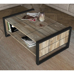 Abrahams Sled Coffee Table with Storage Contemporary Style