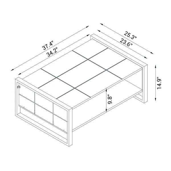 Abrahams Sled Coffee Table with Storage Contemporary Style