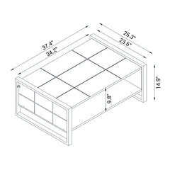Abrahams Sled Coffee Table with Storage Contemporary Style