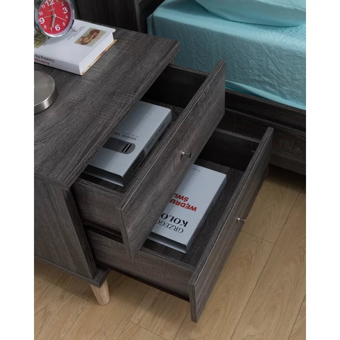 Abril 22'' Tall 2 - Drawer Nightstand Perfect for Bedside Offer Plenty Storage Space