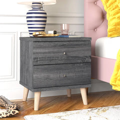 Abril 22'' Tall 2 - Drawer Nightstand Perfect for Bedside Offer Plenty Storage Space