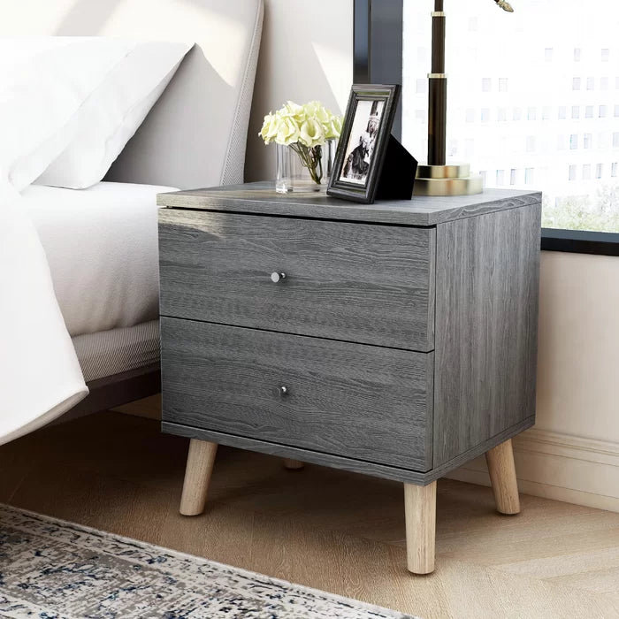 Abril 22'' Tall 2 - Drawer Nightstand Perfect for Bedside Offer Plenty Storage Space