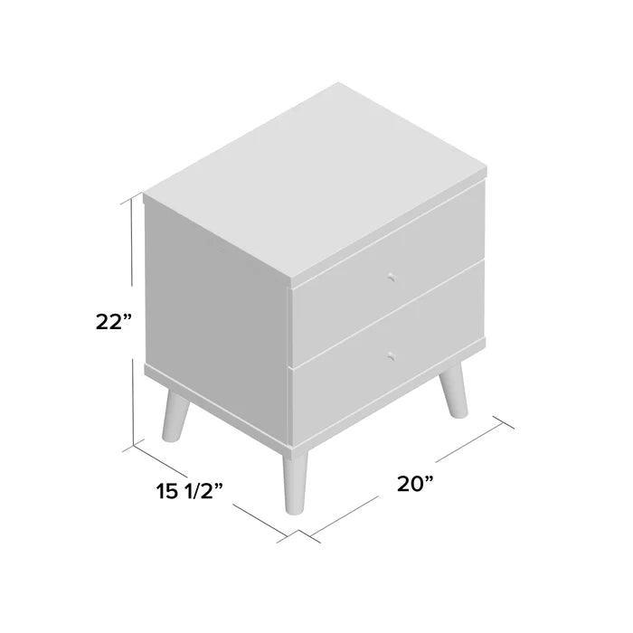Abril 22'' Tall 2 - Drawer Nightstand Perfect for Bedside Offer Plenty Storage Space