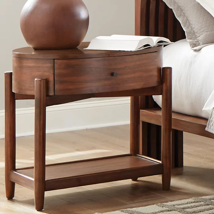 Abygayle 26.25'' Tall 1 - Drawer Nightstand in Desert Teak