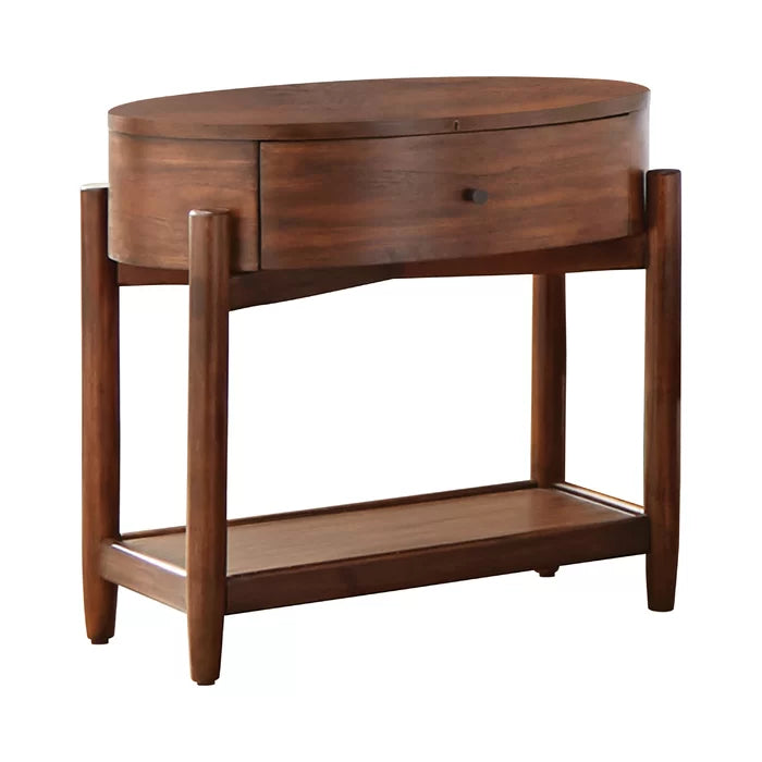 Abygayle 26.25'' Tall 1 - Drawer Nightstand in Desert Teak