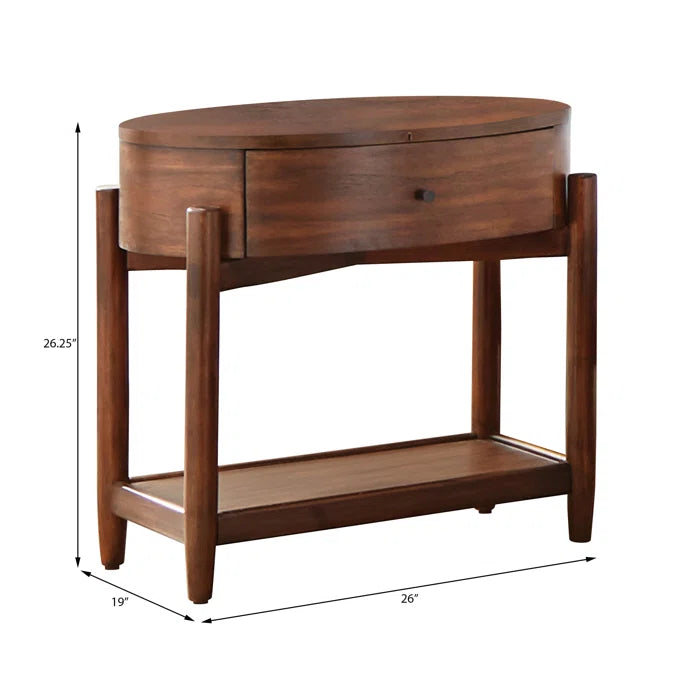 Abygayle 26.25'' Tall 1 - Drawer Nightstand in Desert Teak