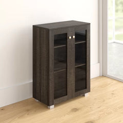Dark Brown 23.4'' Wide Server Manufactured Wood Offer Plenty of Storage Space