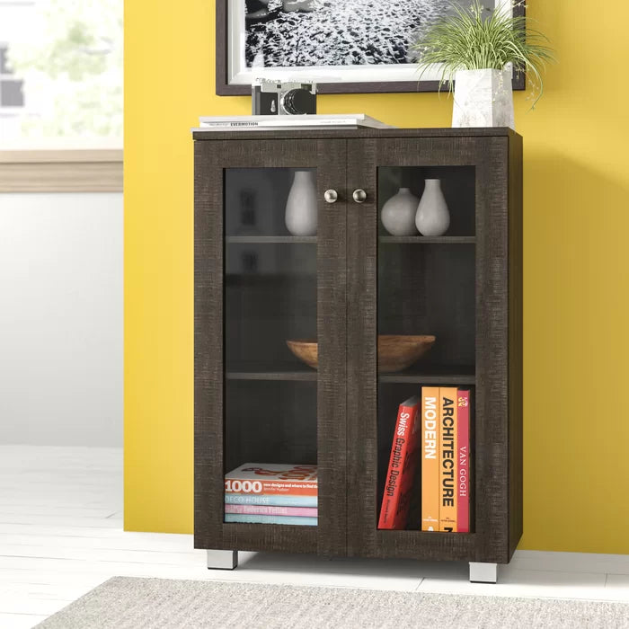 Dark Brown 23.4'' Wide Server Manufactured Wood Offer Plenty of Storage Space