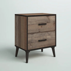 Achouhada 27'' Tall 2 - Drawer Nightstand in Natural Oak/Dark Brown