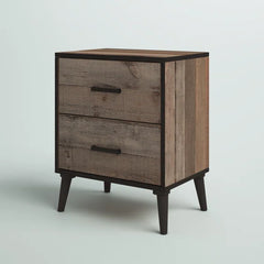 Achouhada 27'' Tall 2 - Drawer Nightstand in Natural Oak/Dark Brown
