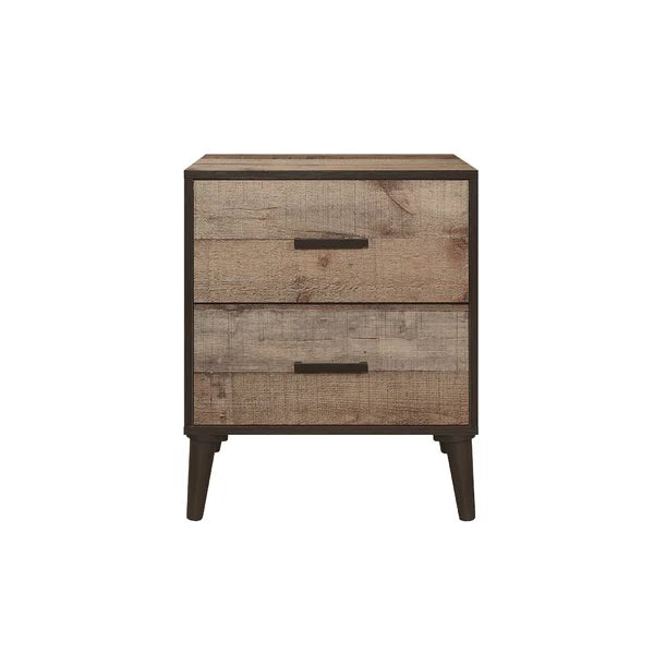 Achouhada 27'' Tall 2 - Drawer Nightstand in Natural Oak/Dark Brown