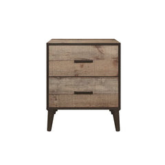 Achouhada 27'' Tall 2 - Drawer Nightstand in Natural Oak/Dark Brown