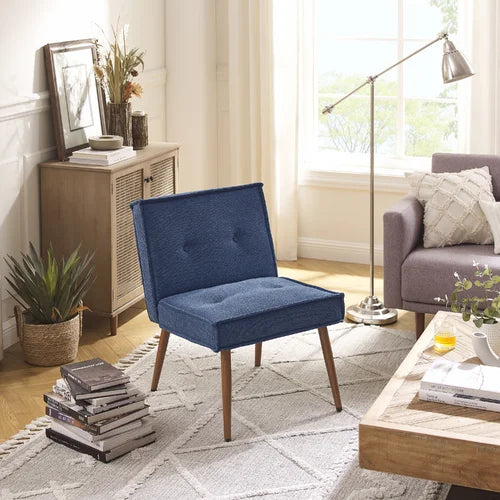 Blue Acuff 23.62'' Wide Tufted Slipper Chair Modern Look Design