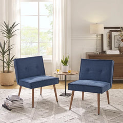 Blue Acuff 23.62'' Wide Tufted Slipper Chair Modern Look Design