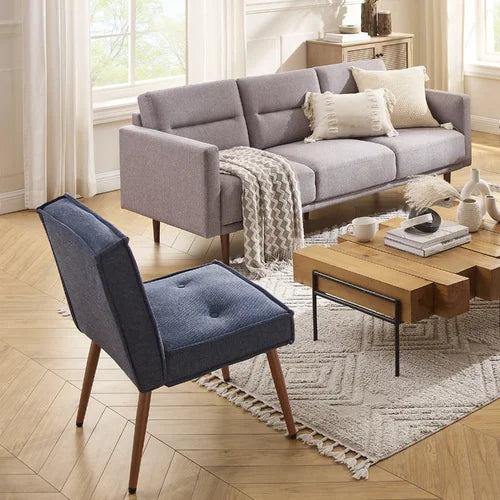 Blue Acuff 23.62'' Wide Tufted Slipper Chair Modern Look Design