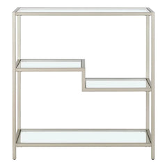 Satin Nickel Adaia 36'' H x 34'' W Stainless Steel Bookcase Geometric Style