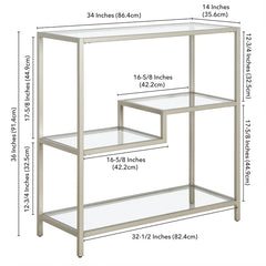 Satin Nickel Adaia 36'' H x 34'' W Stainless Steel Bookcase Geometric Style