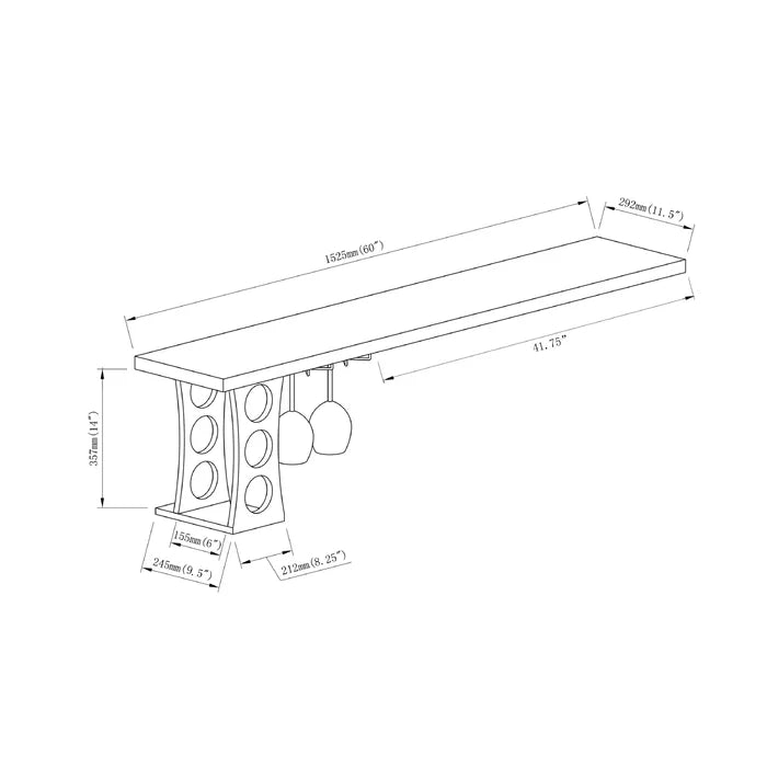 Adalena Wall Mounted Bar Wine Storage Manufactured Wood