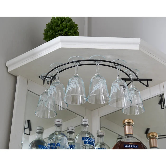 Farmhouse Style White Adam Bar with Wine Storage Adjustable Shelves div class aod buynow div Inhomelivings