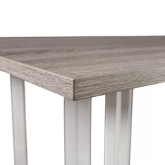 Weathered Gray/White Adams Drop Leaf Trestle Dining Table