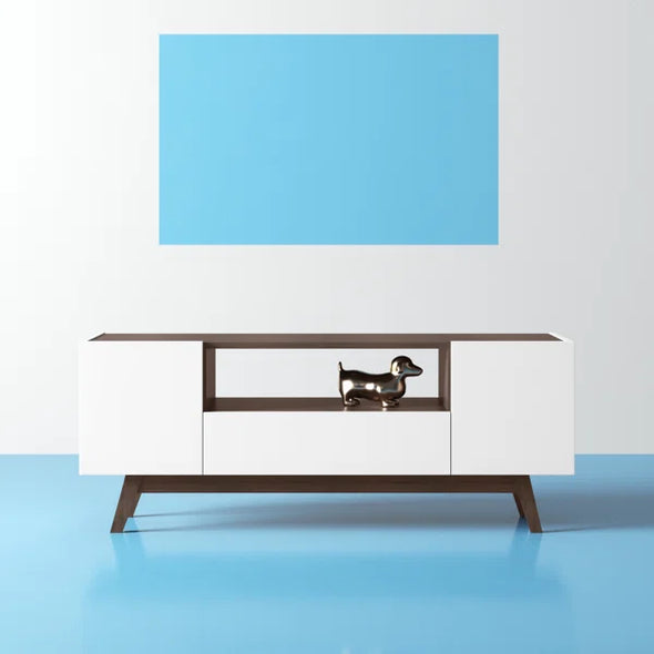 Solid Wood Walnut/White Adamsburg TV Stand for TVs up to 60"
