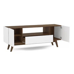 Solid Wood Walnut/White Adamsburg TV Stand for TVs up to 60"