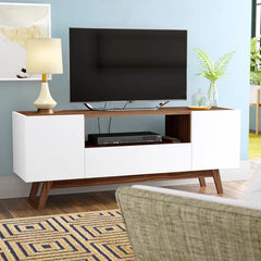 Solid Wood Walnut/White Adamsburg TV Stand for TVs up to 60"